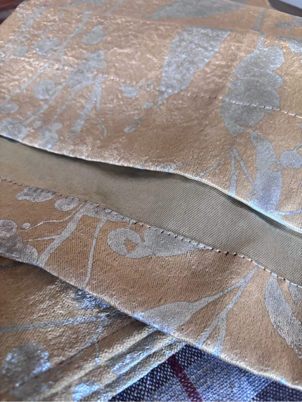 Gold and Silver Four Panel Curtains